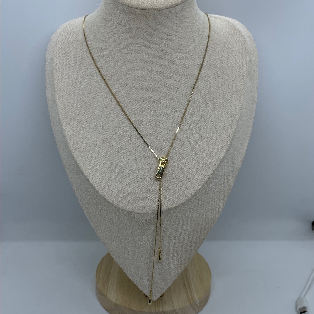 Chic Gold tone Lariat Necklace